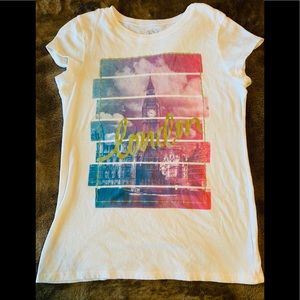 Girls London White Tee